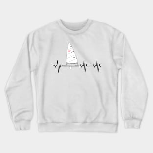 Laser dinghy sailing on a heartbeat Crewneck Sweatshirt
